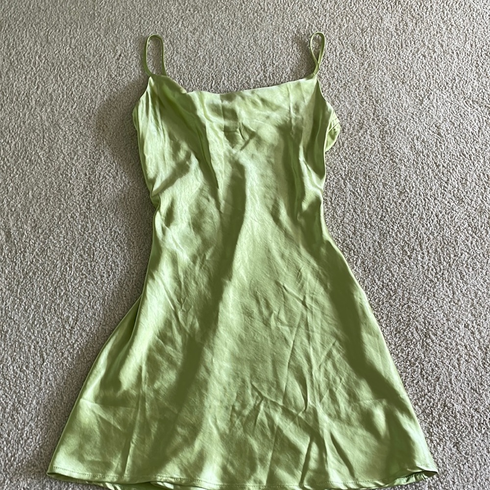 Green flowy mini dress